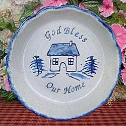Personalized Pottery Fluted Deep Dish Pie Plate