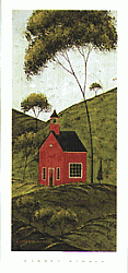 Red Schoolhouse Folkart Print