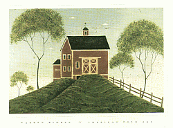 Red Schoolhouse Folkart Print