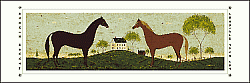 Two Horses Folkart Print