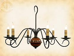 Franklin Wrought Iron with Wood Accents Chandelier
