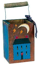 House & Moon Tin Lantern