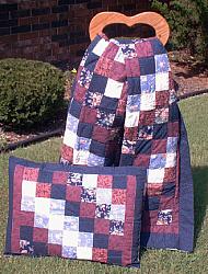 American Trip Quilt with Pillow Shams