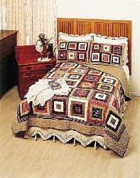 Log Cabin Quilt with Pillow Shams