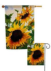 Two Sunflowers Art Flag