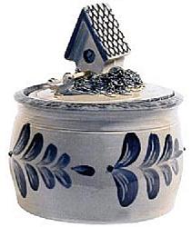 Stoneware Pottery Candy Jar with Lid