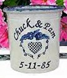 Personalized Pottery Quart Crock