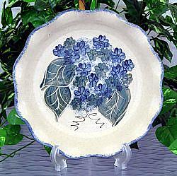 Stoneware Pottery Fluted Deep Dish Pie Plate