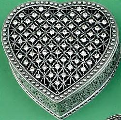 Heart Crystal Inlaid Trinket Box